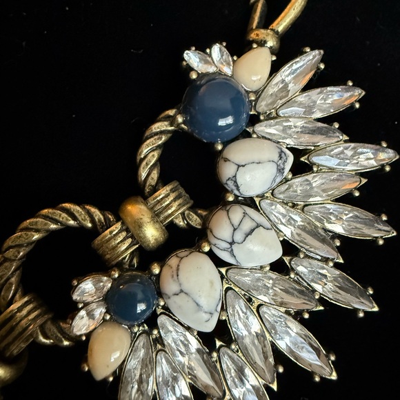 Chloe + Isabel Gold and Blue Statement Necklace with Fan Design - Picture 5 of 10